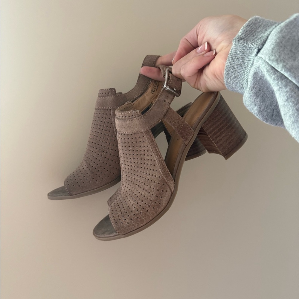 Franco Sarto Taupe Heeled Sandals